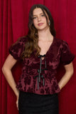 Satin Velvet Blouse