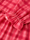 Girls Red Plaid  Dress