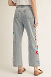Embroidered Denim Pants