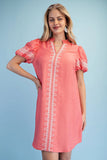 Embroidered Mini Dress