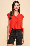 Jacquard V-neck Top