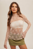 Mock Neck Lace Top