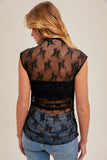 Mock Neck Lace Top