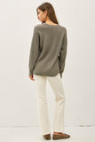 Ribbed V-neck Sweater