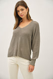 Ribbed V-neck Sweater