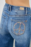 High Rise Crop Embroidered Jeans