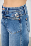 High Rise Crop Embroidered Jeans