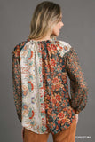 Mixed Print Blouse