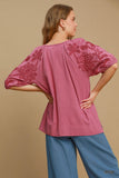 Linen Embroidered Top