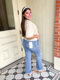 Risen High Rise Crop Bootcut Frayed
