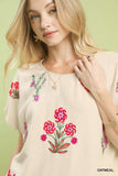 Embroidered Linen Top