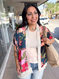 Patchwork Floral Fringe Kimono