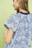 Stripe Embroidered Top