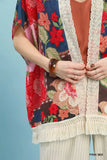 Patchwork Floral Fringe Kimono
