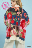 Patchwork Floral Fringe Kimono