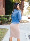 CABLE KNIT PENCIL SKIRT