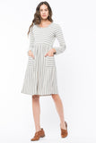 STRIPED TERRY DRESS