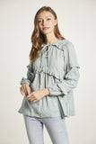 RUFFLED TRIM TOP