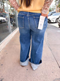 High Rise Wide Cuffed Jeans