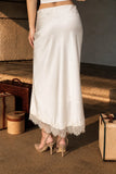 Satin Slip-on Pencil Skirt