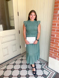 Smocked Midi Dress