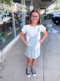 Denim Gingham Skirt