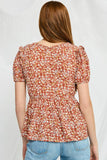 Smocked Floral Top