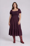 Plaid Tiered Midi Dress