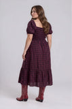 Plaid Tiered Midi Dress