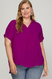 Collared Woven Top