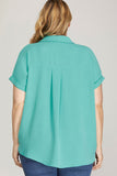 Collared Woven Top