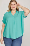 Collared Woven Top