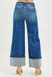 High Rise Wide Cuffed Jeans