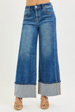 High Rise Wide Cuffed Jeans
