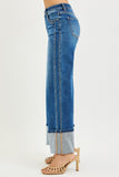 High Rise Wide Cuffed Jeans