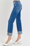 Risen High Rise Ankle Straight Cuffed