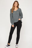 THERMAL KNIT TOP -*FINAL SALE*