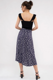 SPOTTED MIDI SKIRT