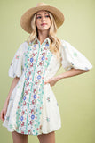Embroidered Shirt Dress