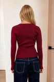 Ribbed Scalloped  Knit Cardigan