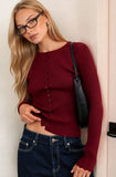 Ribbed Scalloped  Knit Cardigan