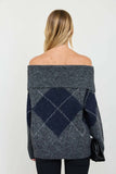 Argyle  Knit Pullover Sweater