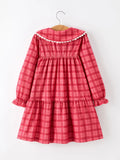 Girls Red Plaid  Dress
